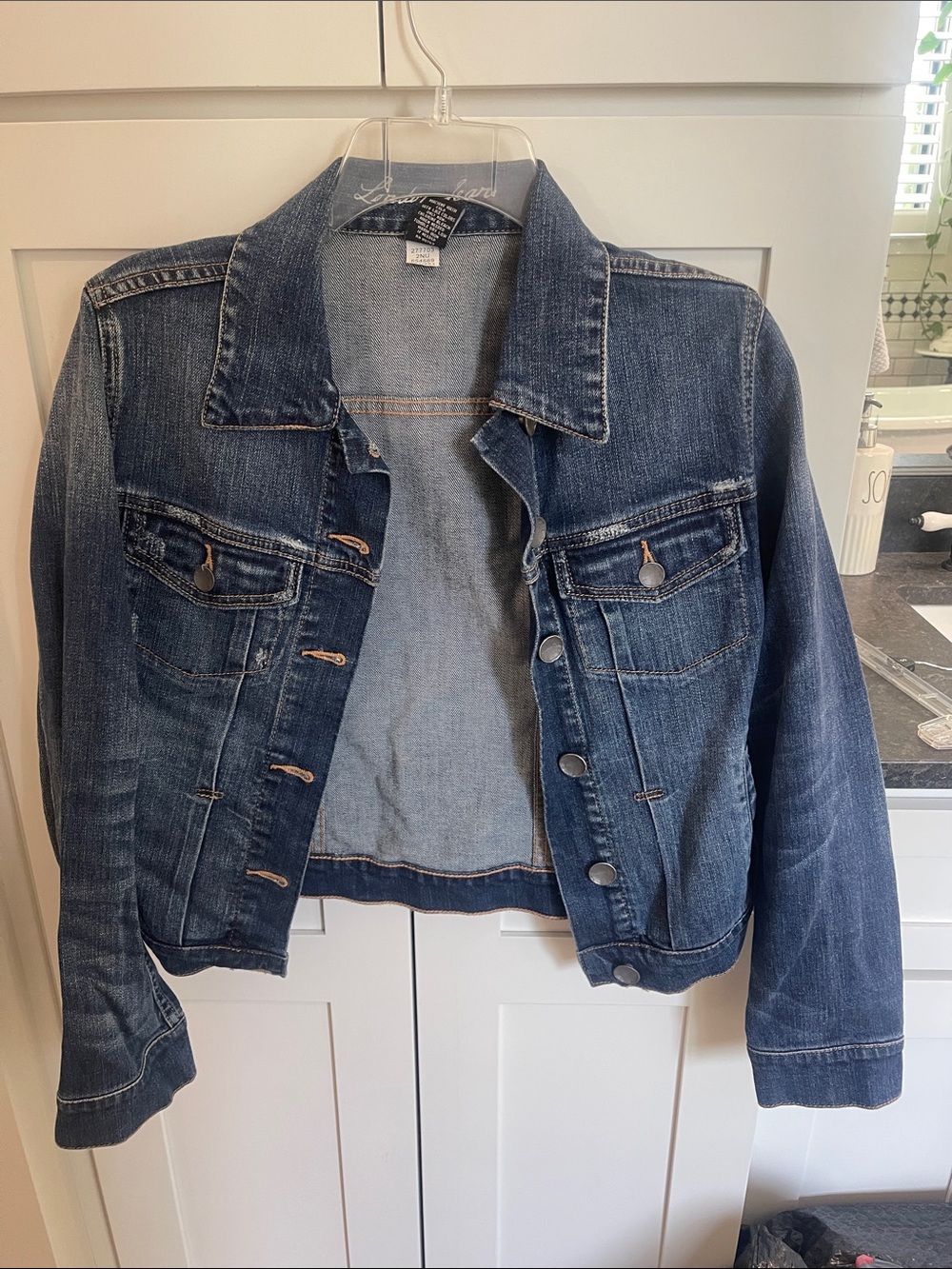 LONDONJEAN Women's Dark Blue Denim Jean Jacket